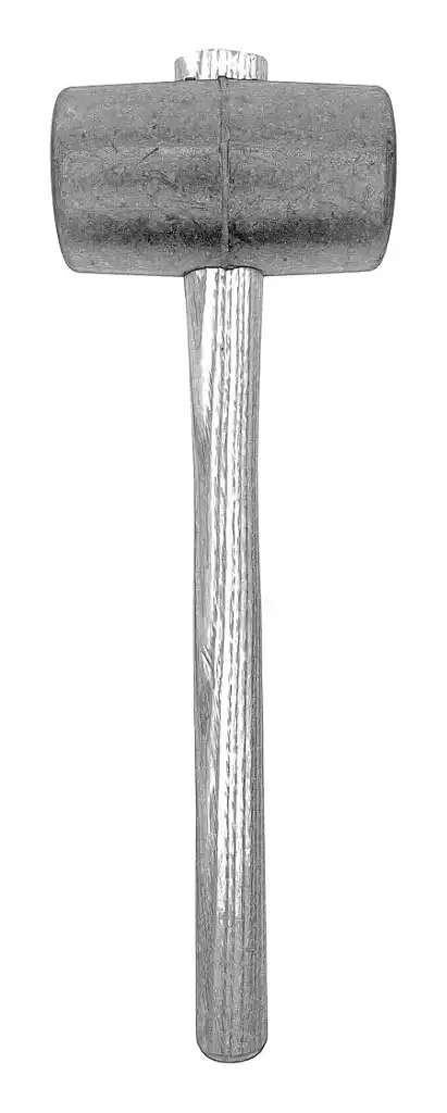 Ein Gummihammer wird verwendet, wenn das Material oder Bauteil nicht beschädigt werden darf.