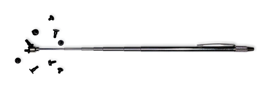 Ein Magnetstab zum Angeln von metallischen Kleinteilen.