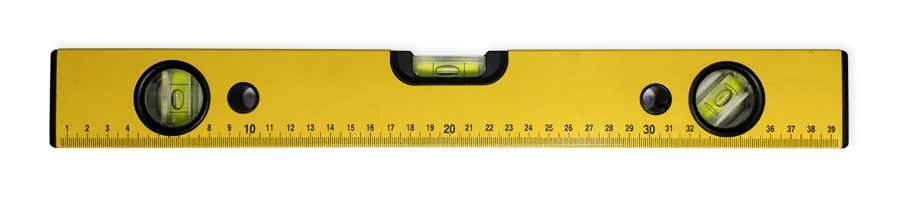 Eine kleine Wasserwaage mit einer Länge von 30 - 40 cm.